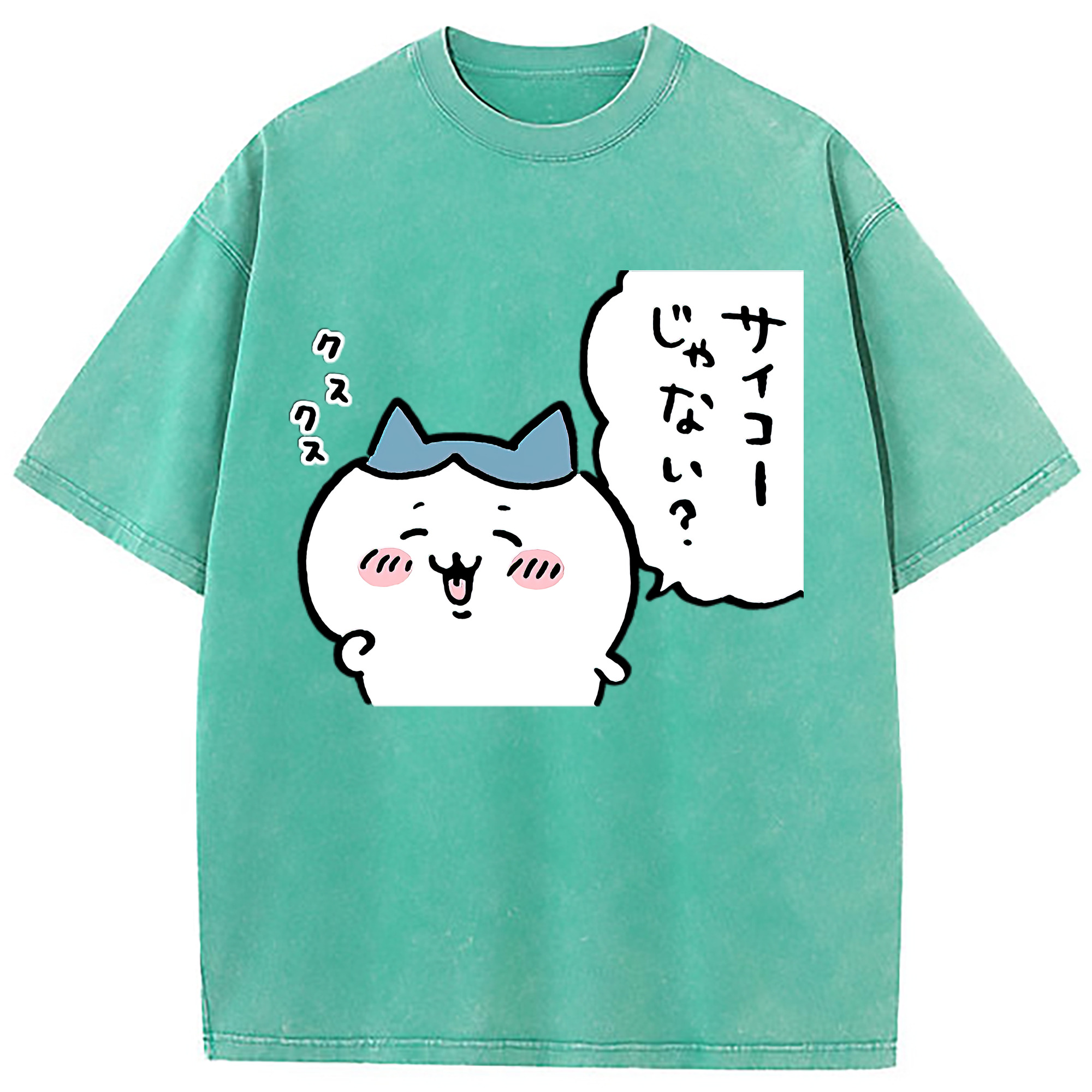 （画像用） ちいかわ ハチワレ Chii-kawa hachiware 綿100% ヴィンテージ風 半袖Tシャツ（フロントプリント）